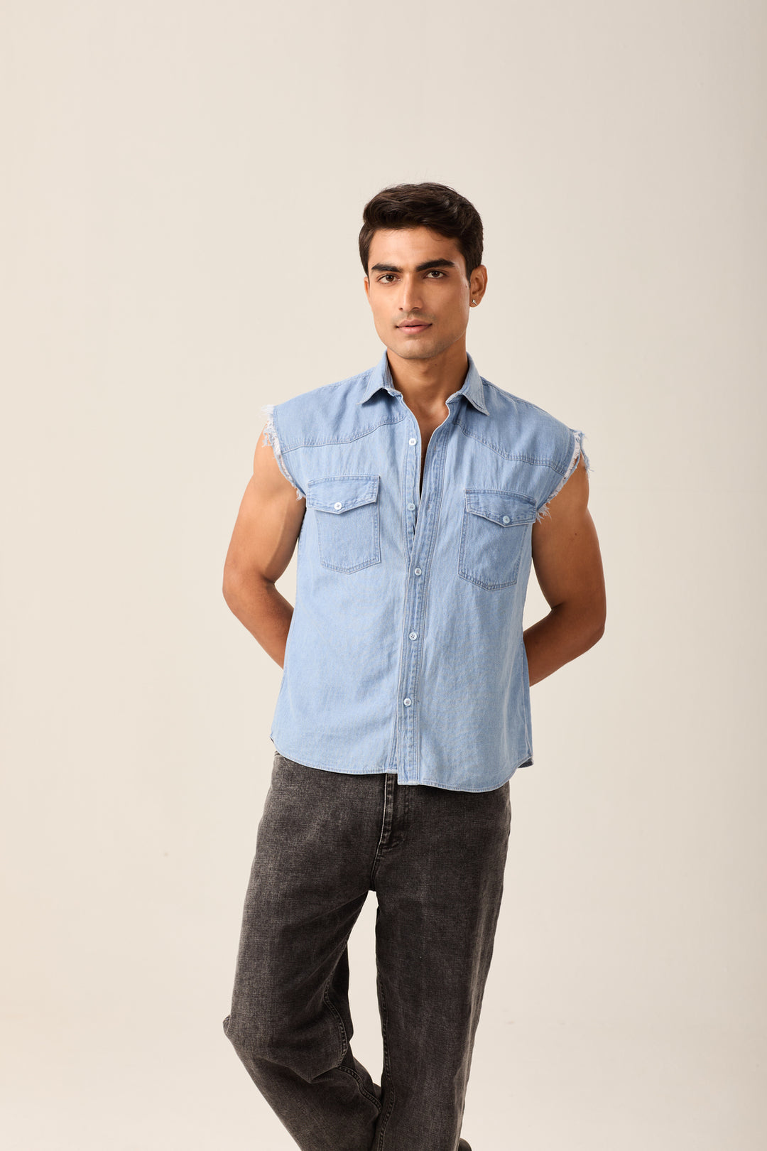 Sleeveless Denim Shirt