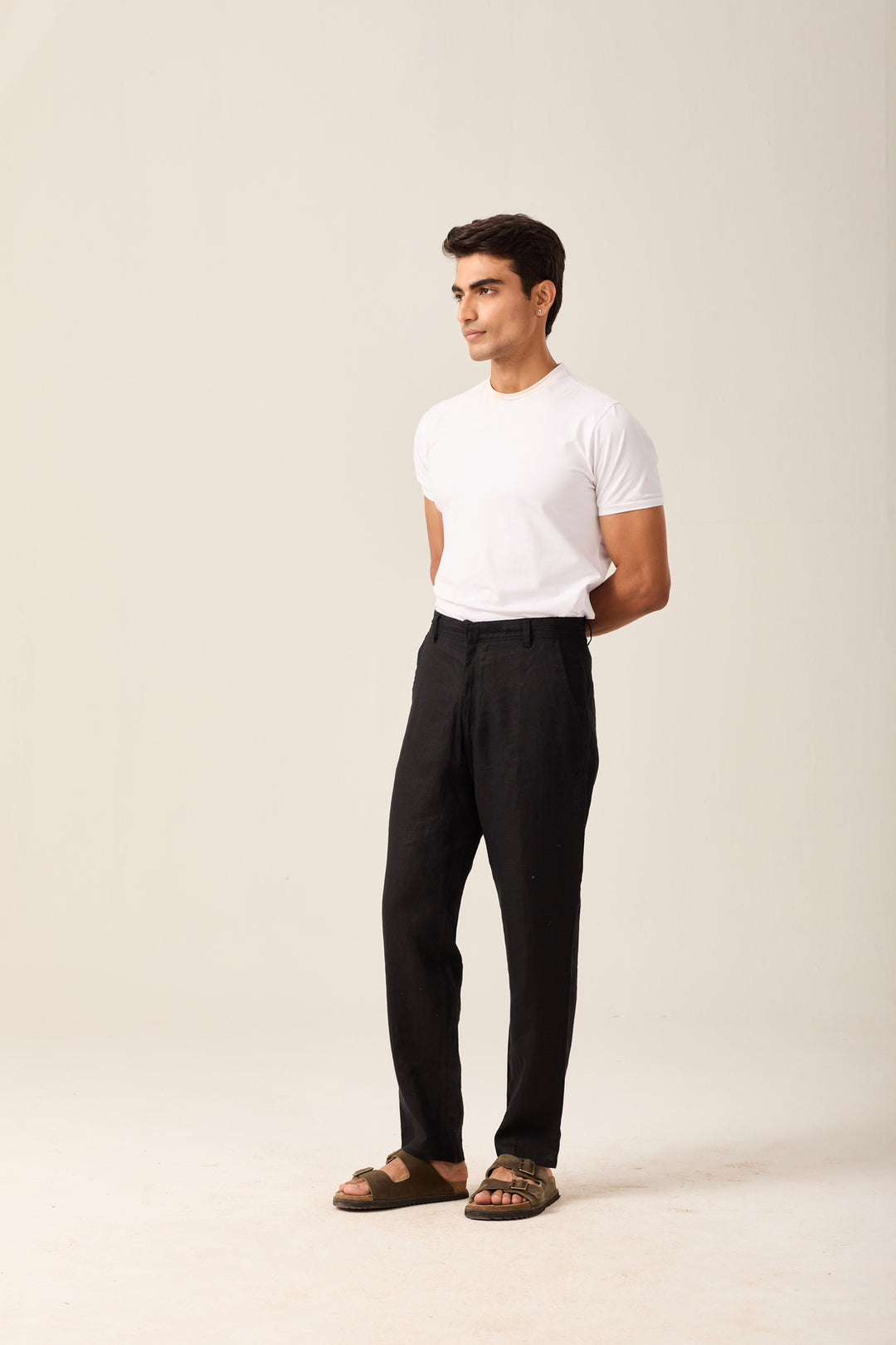 Classic Black Linen Trousers