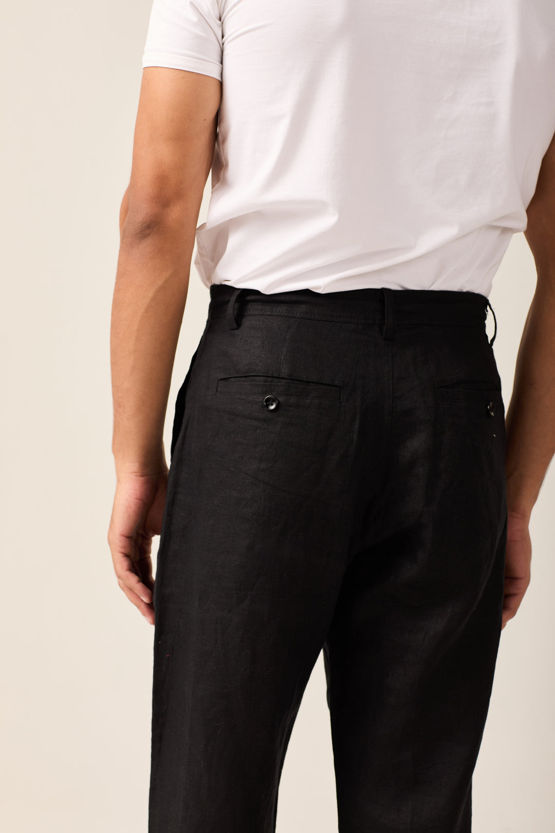 Classic Black Linen Trousers
