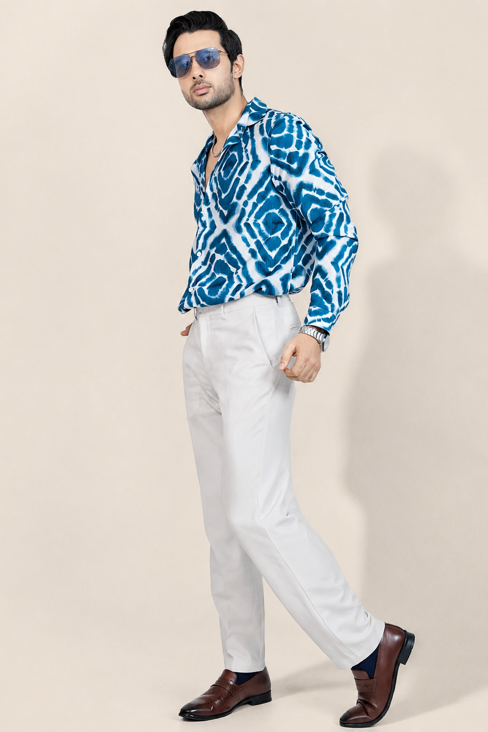 Azure Wave Printed Shirt