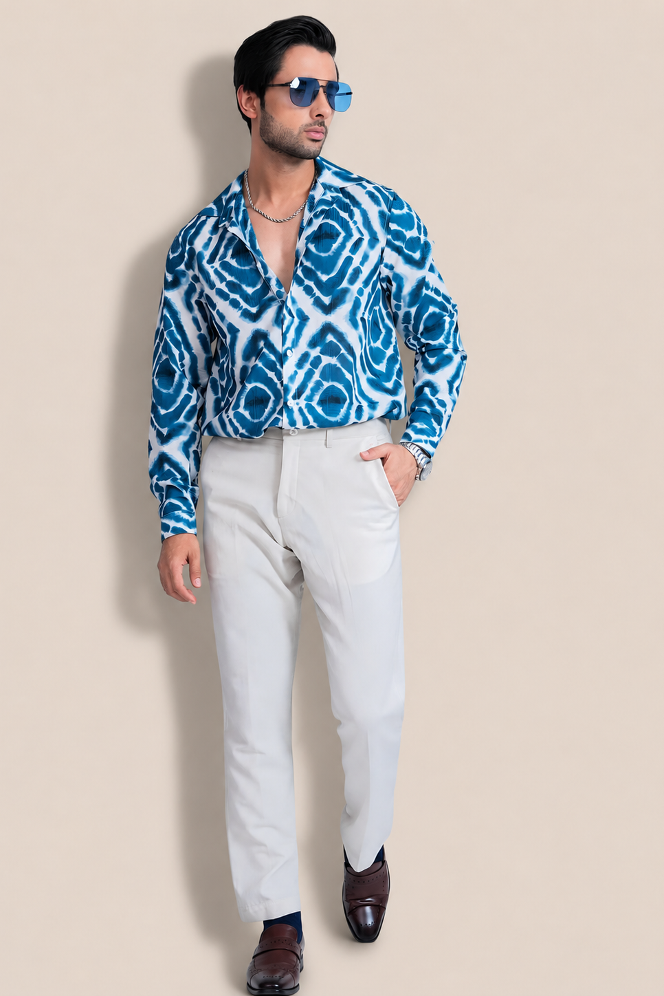Azure Wave Printed Shirt