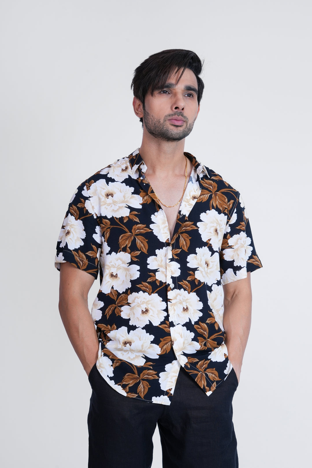 Midnight Bloom Resort Shirt