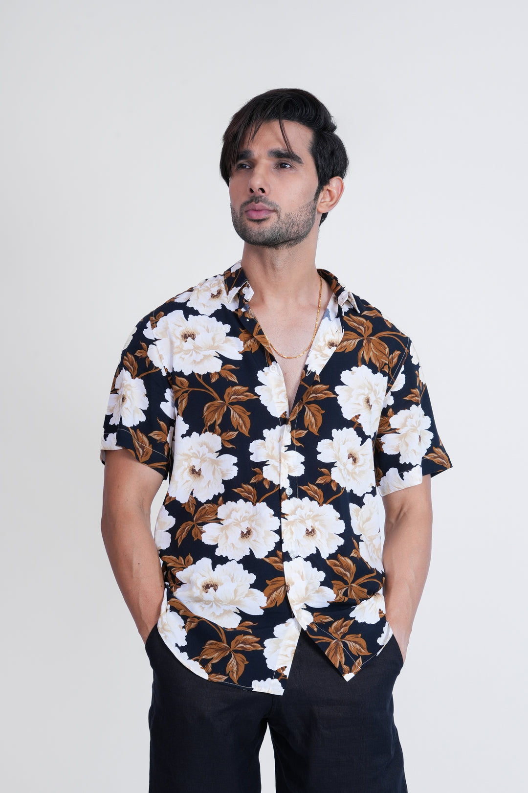 Midnight Bloom Resort Shirt