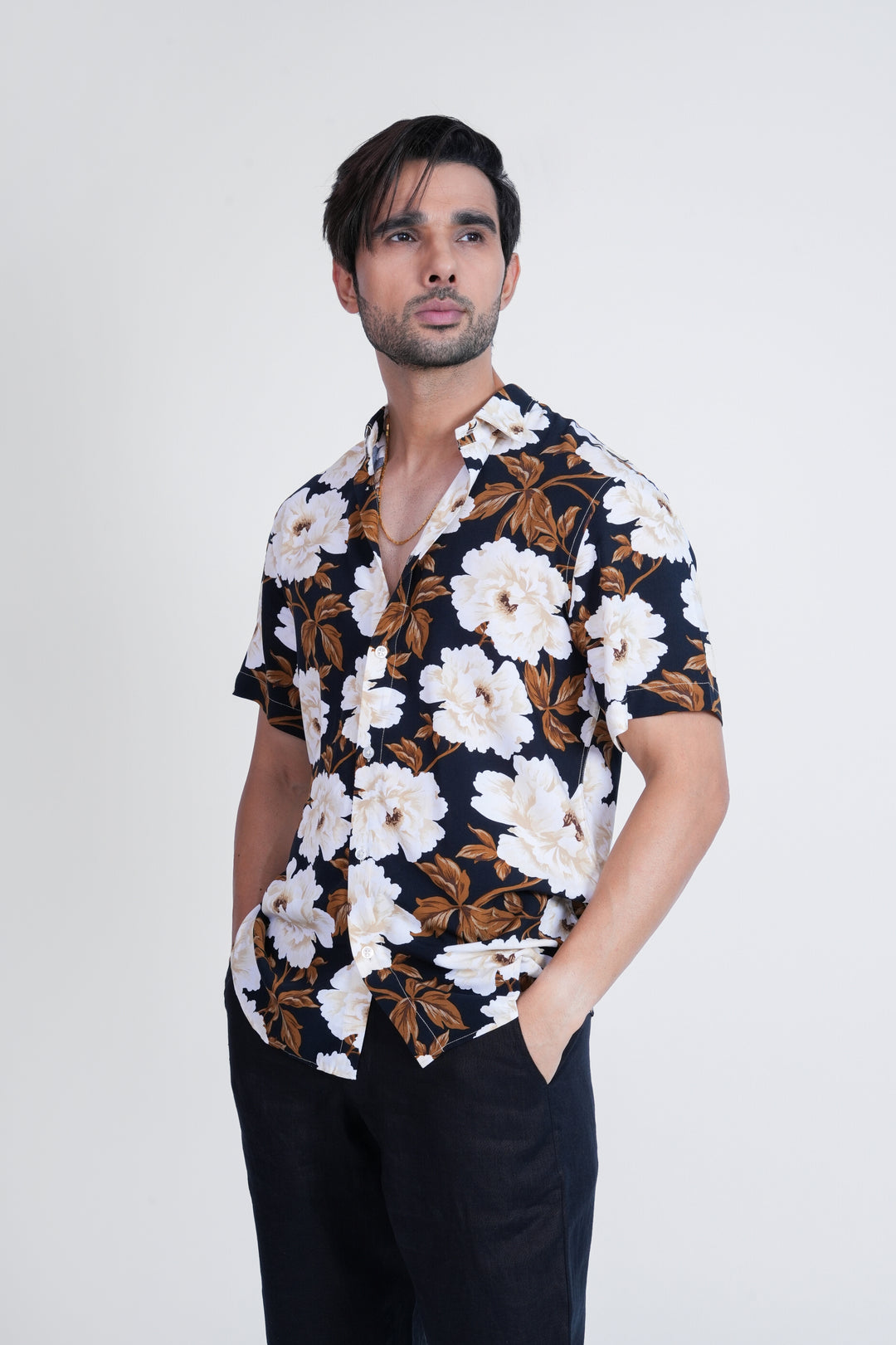 Midnight Bloom Resort Shirt
