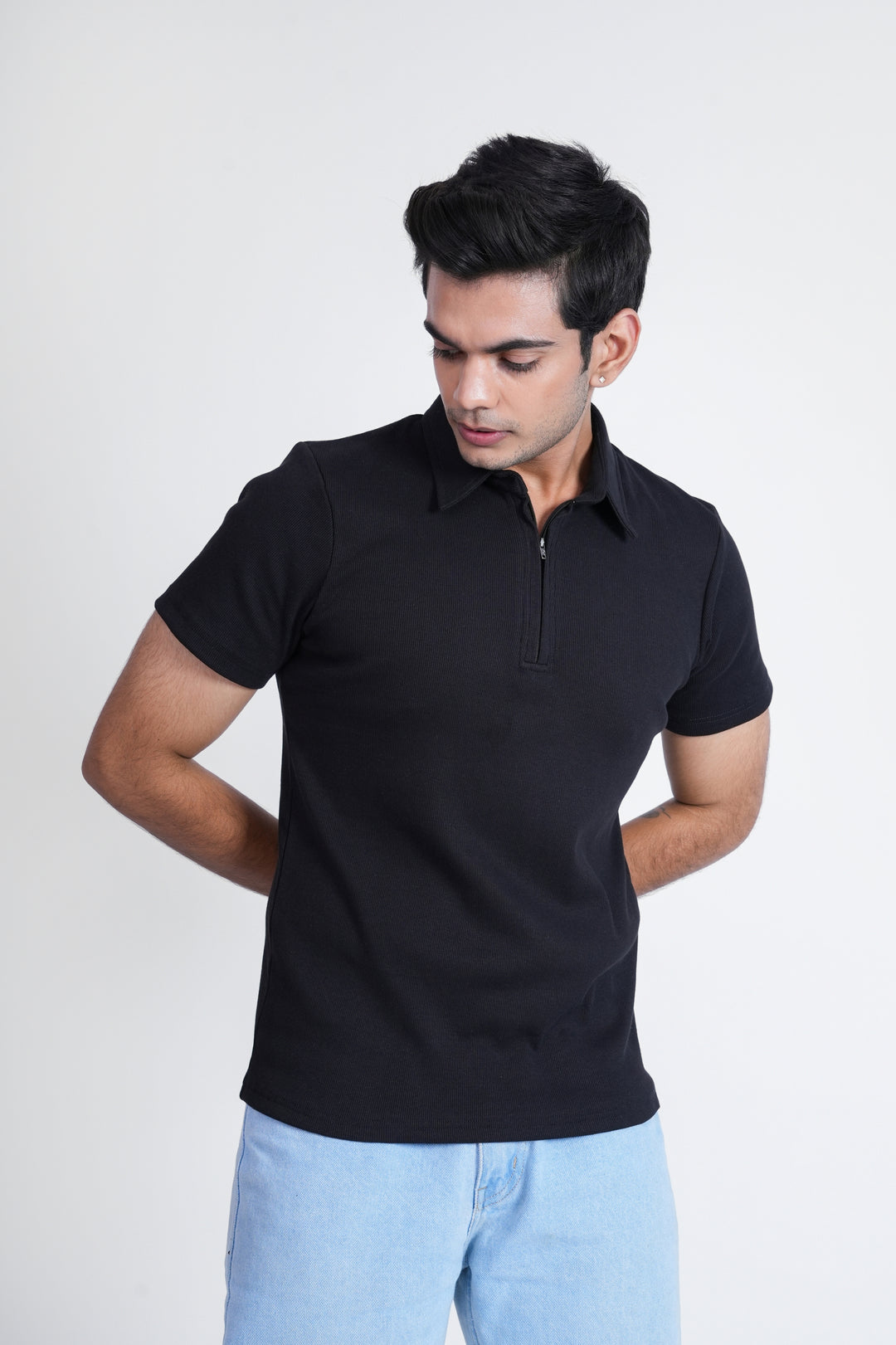 Black Zip Polo