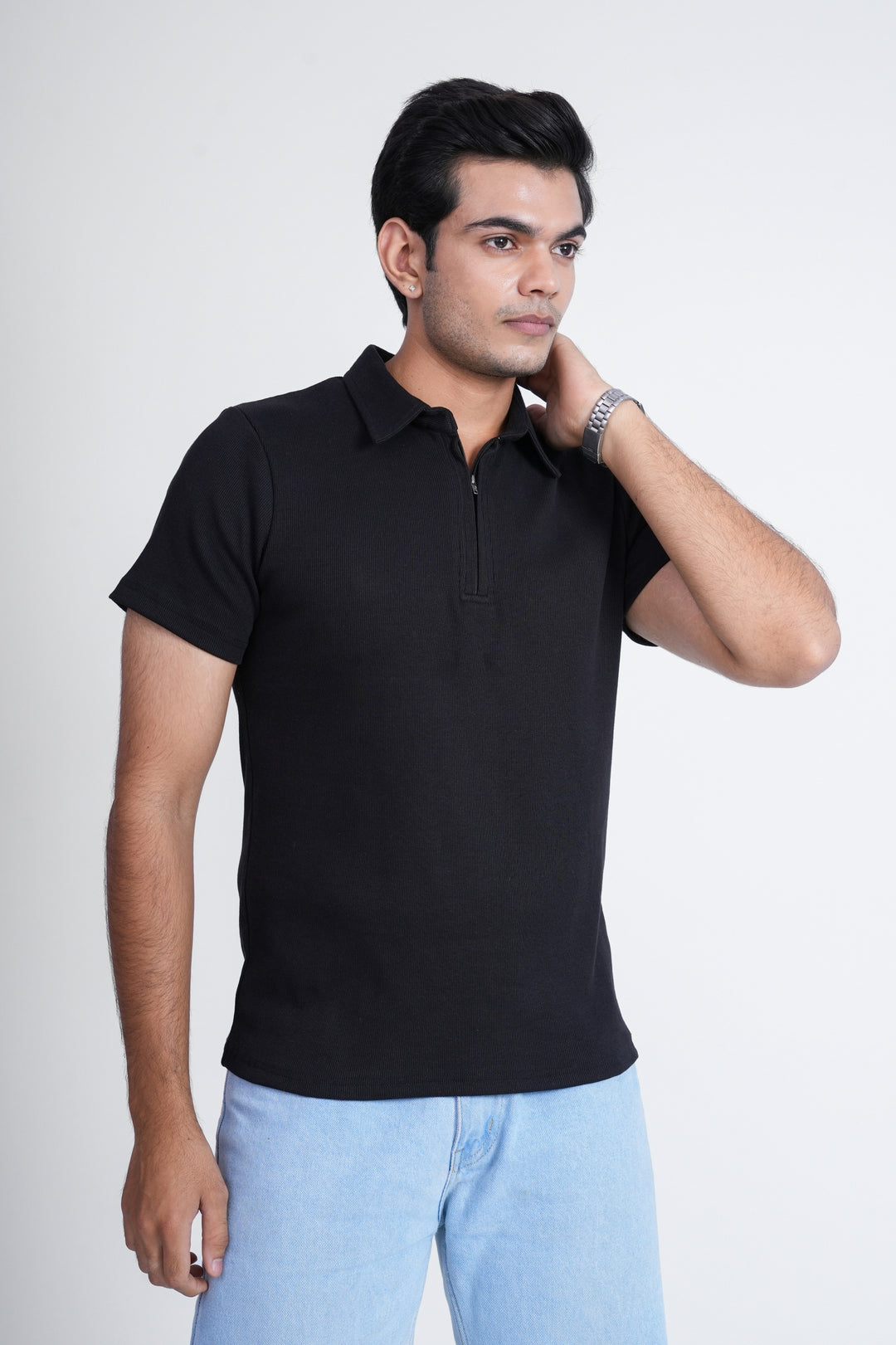 Black Zip Polo