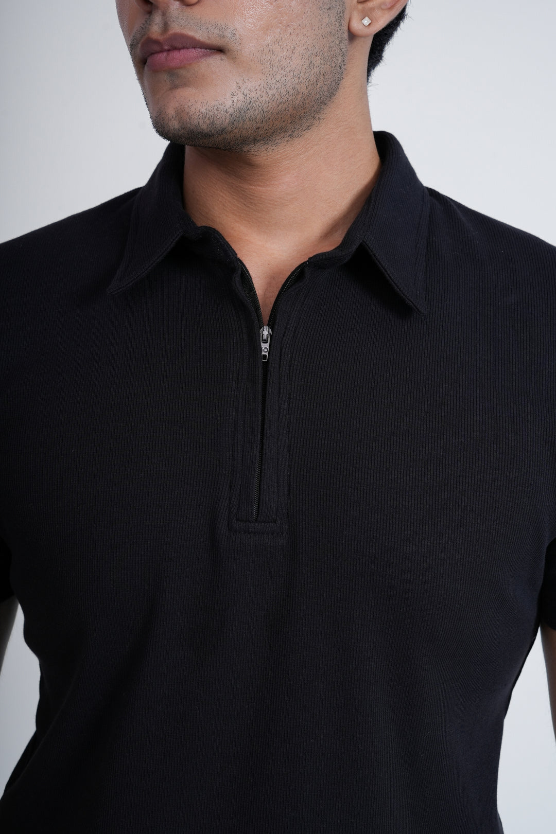 Black Zip Polo