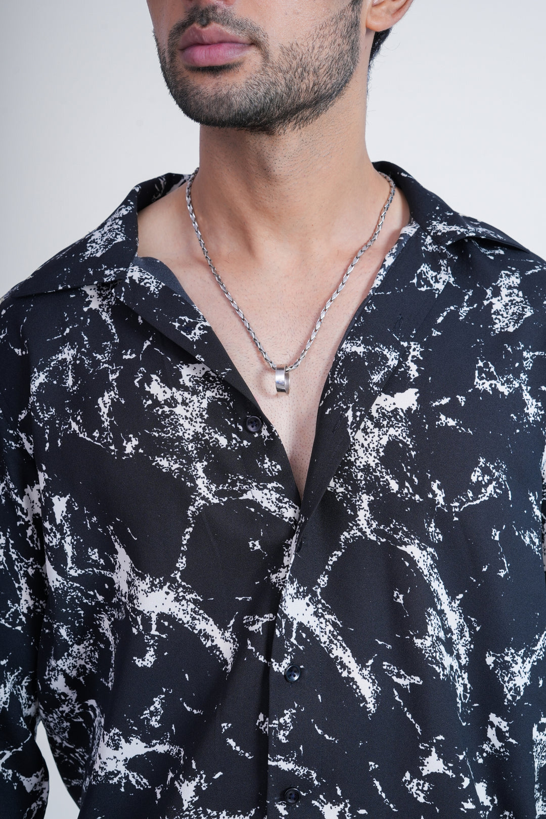Black Abstract Print Shirt