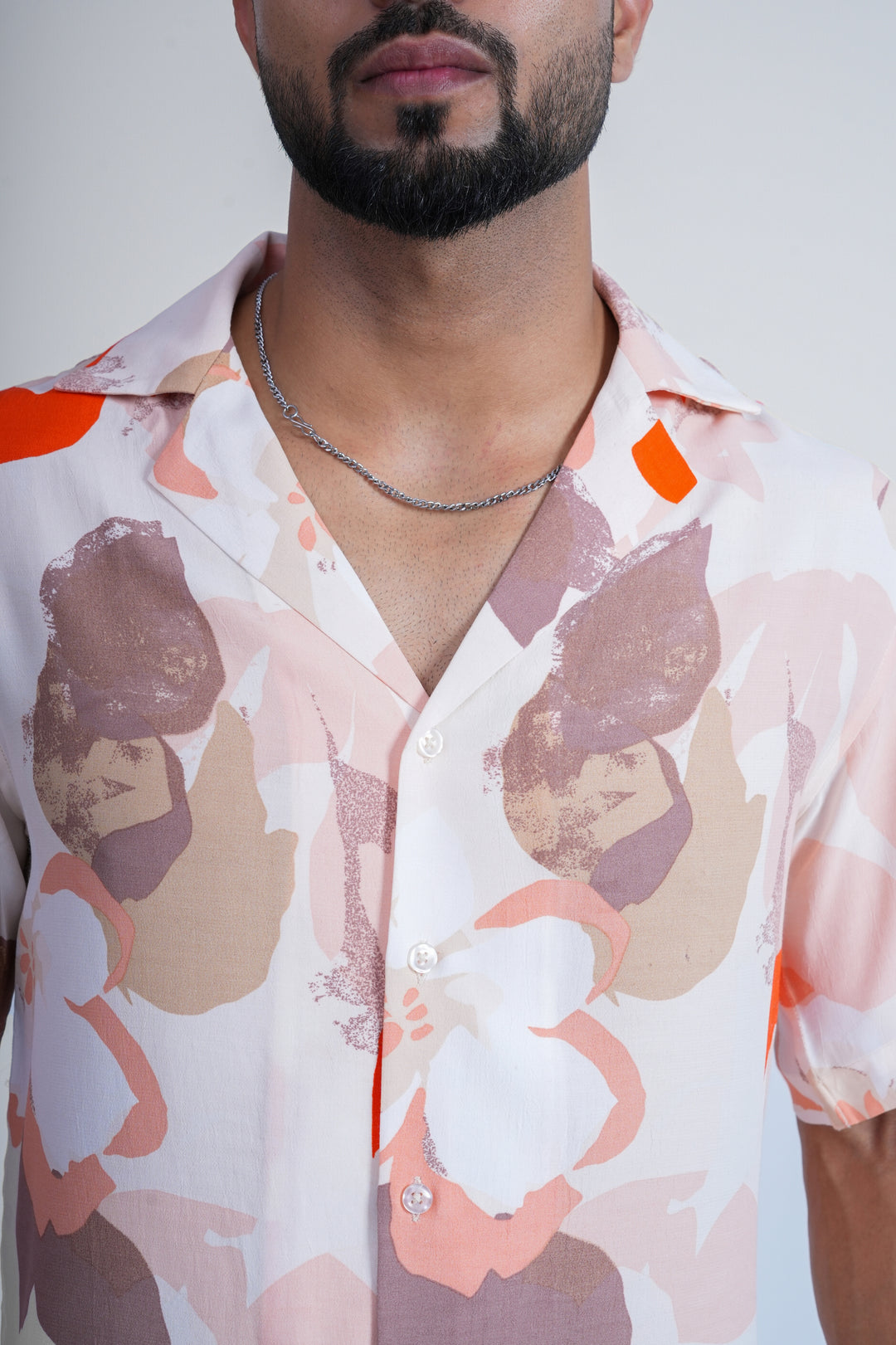 Peach Abstract Print Shirt