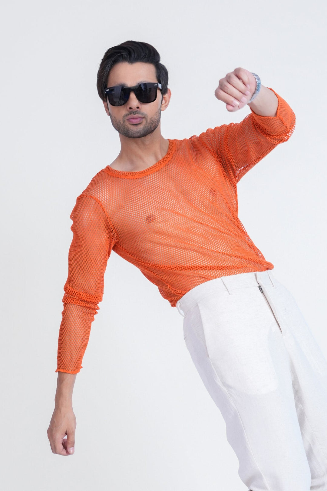 Rust Mesh Knit t-shirt