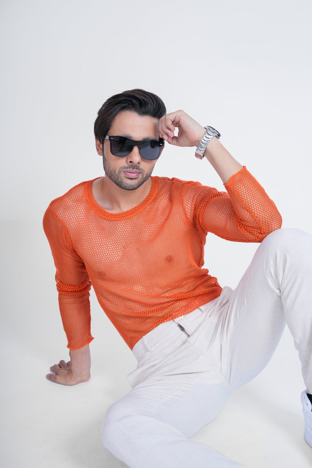 Rust Mesh Knit t-shirt