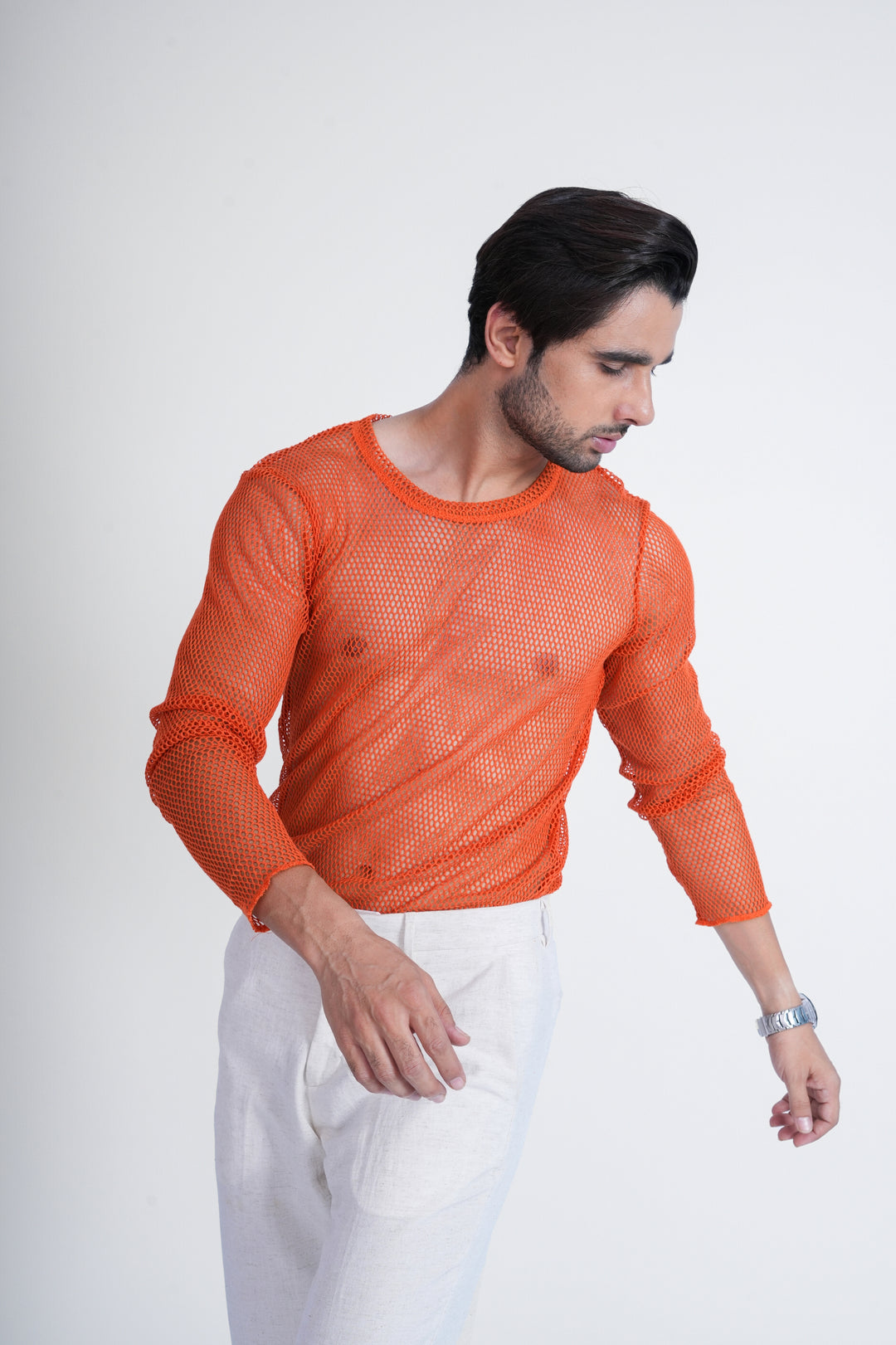 Rust Mesh Knit t-shirt