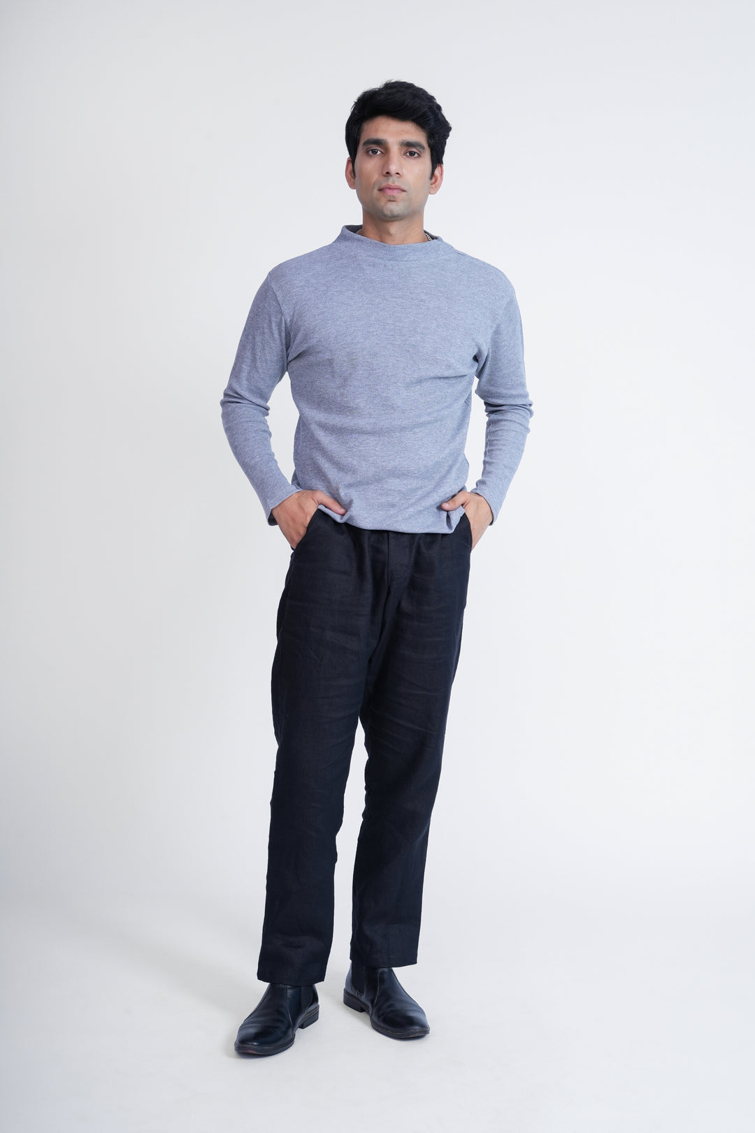 Ash Grey Minimal Knit T-shirt