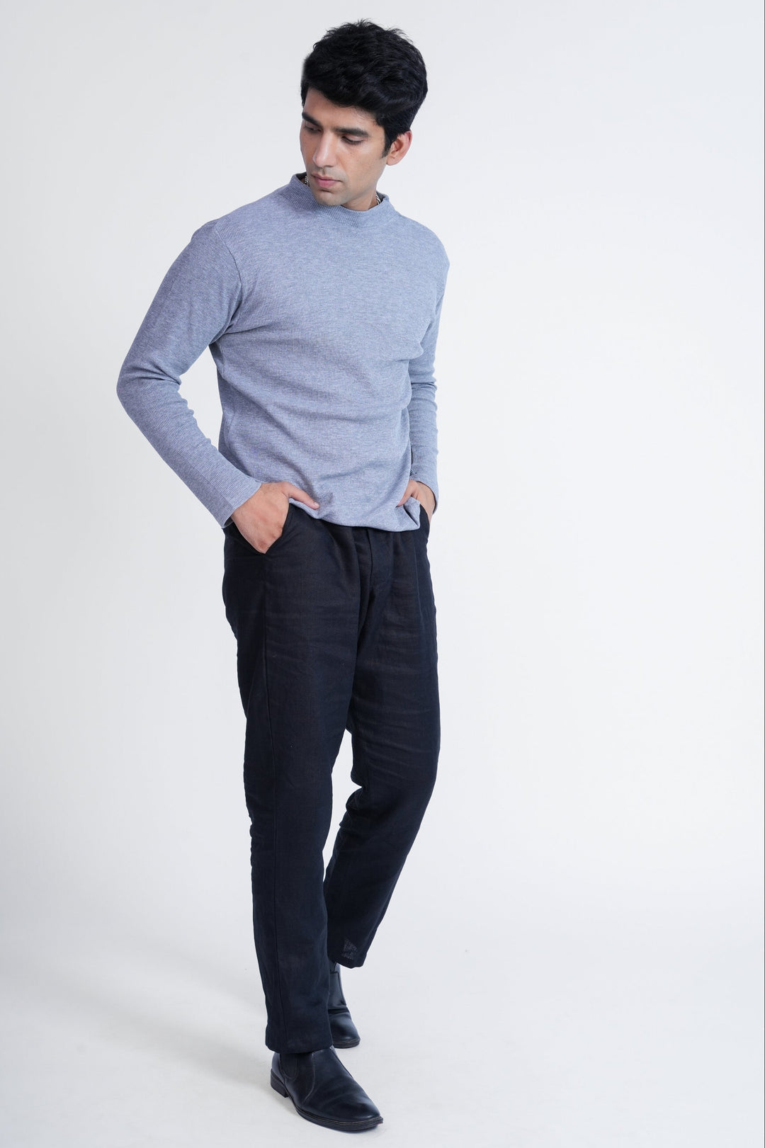 Ash Grey Minimal Knit T-shirt