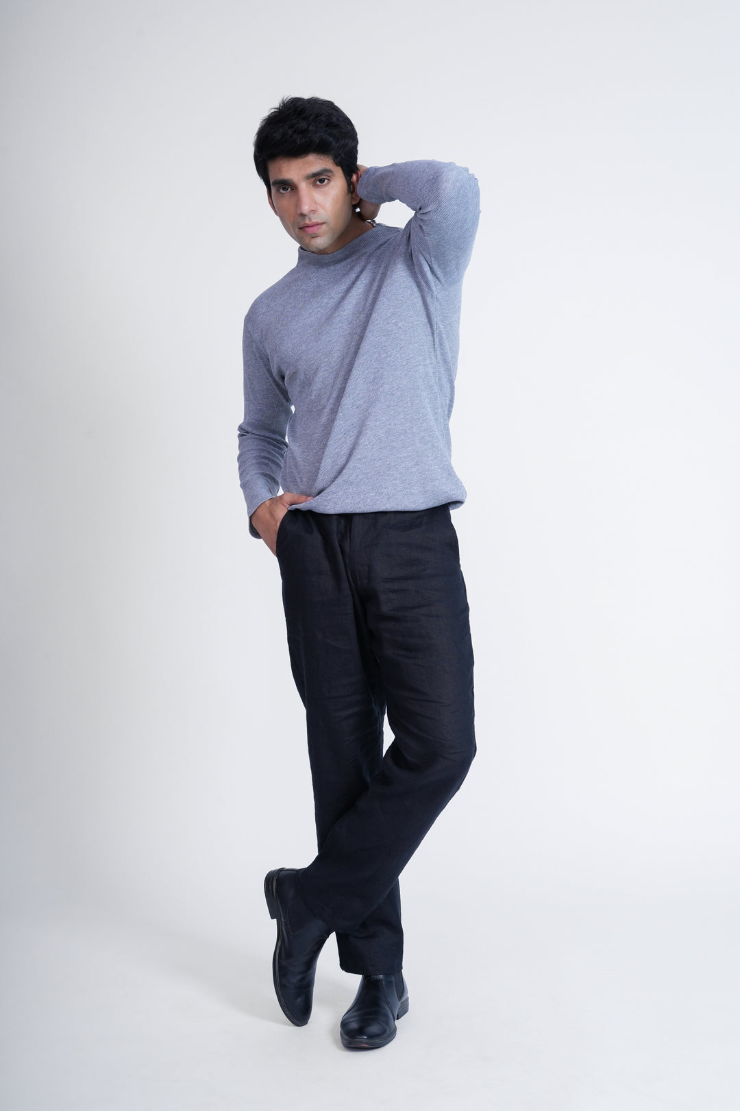 Ash Grey Minimal Knit T-shirt