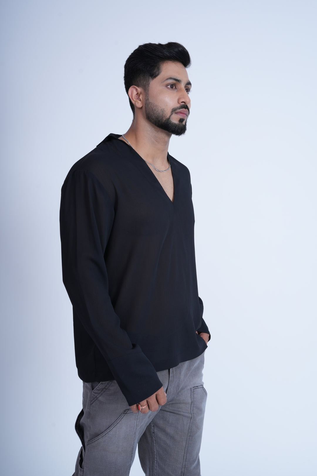 Midnight V-Neck Relaxed Shirt