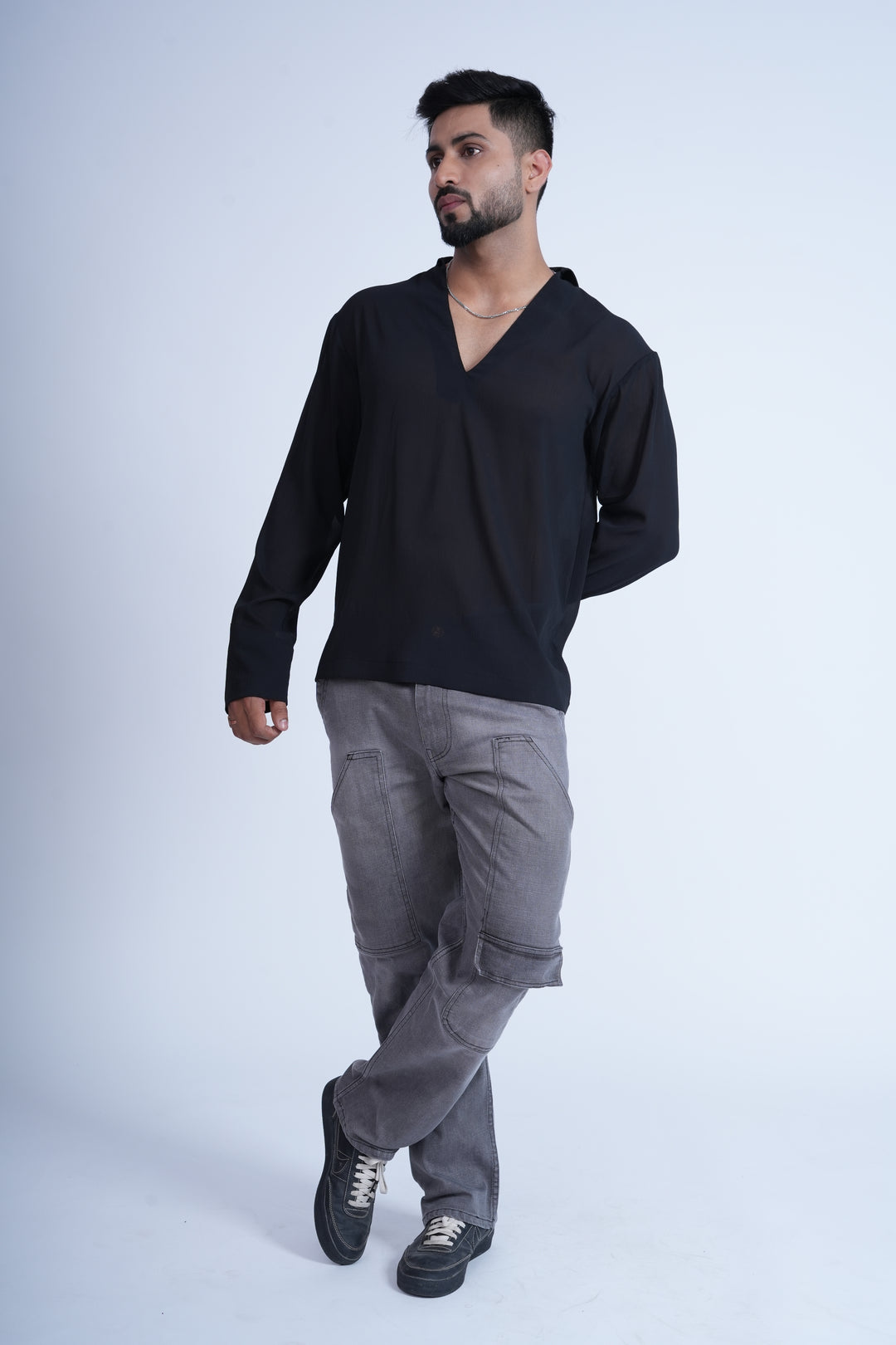 Midnight V-Neck Relaxed Shirt