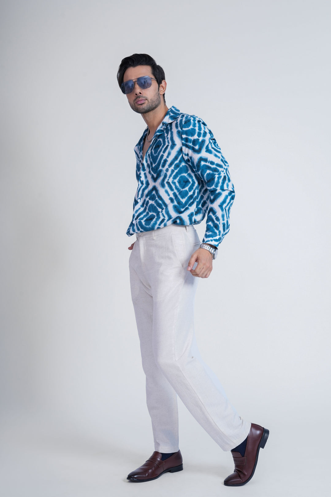 Azure Wave Printed Shirt