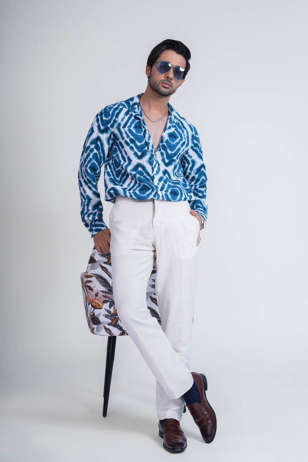 Azure Wave Printed Shirt