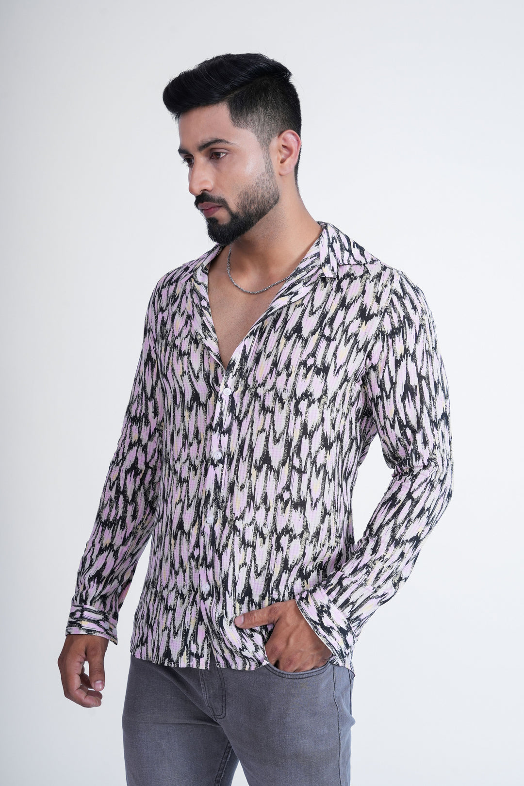 Blush Noir Abstract Printed Shirt