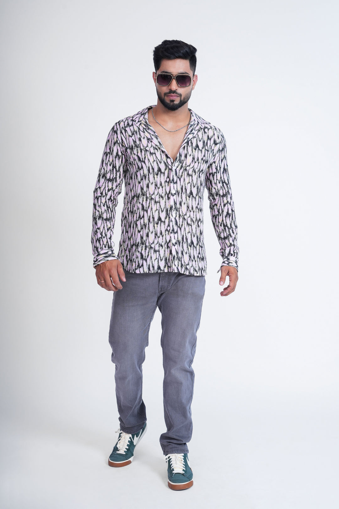 Blush Noir Abstract Printed Shirt