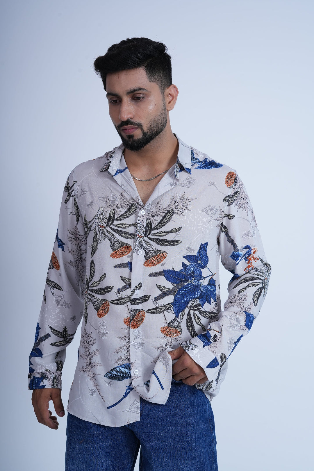 Ivory Bloom Printed Shirt