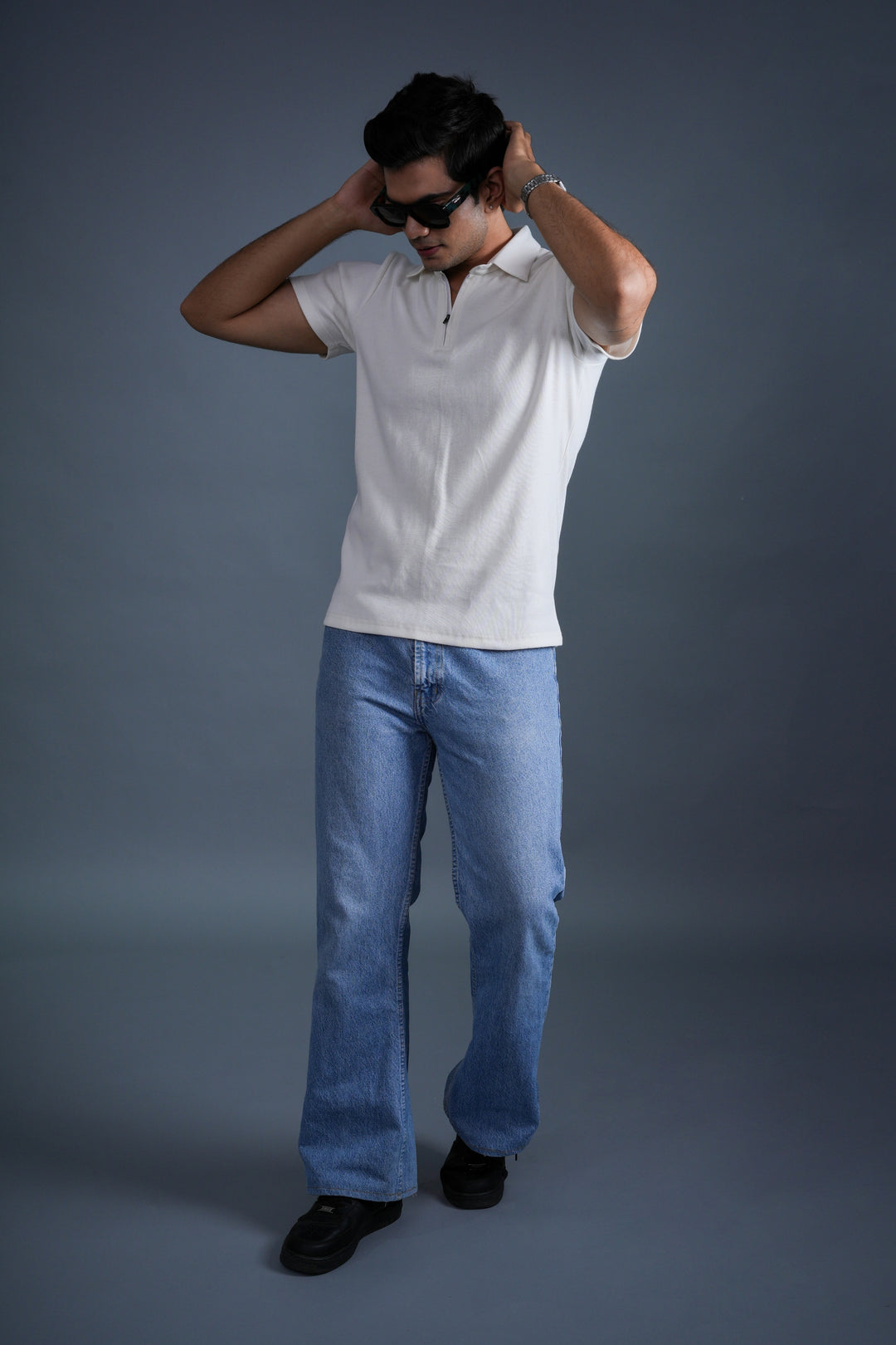 Ivory Zip Knit Polo