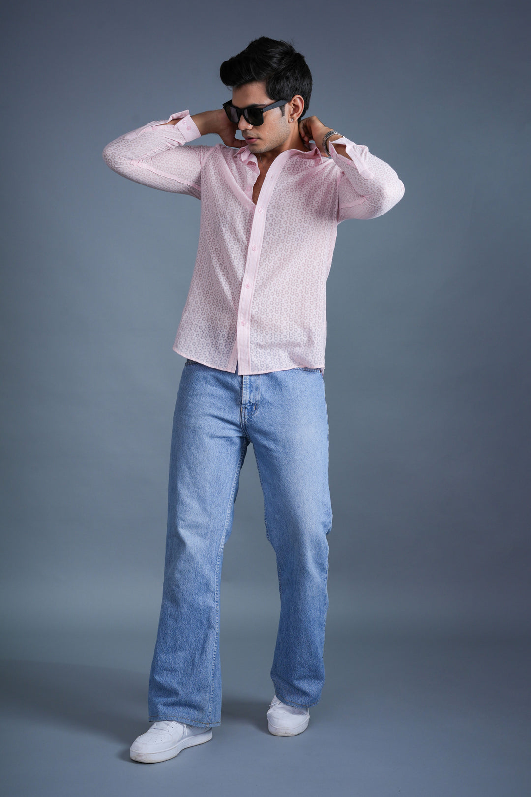 Blush Geo Micro-Print Shirt