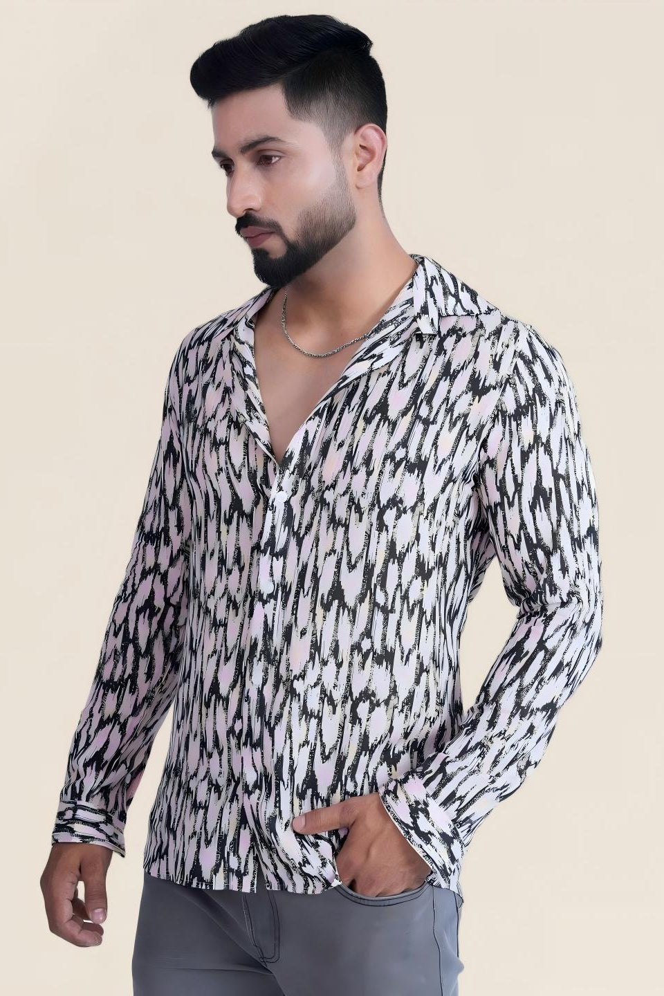 Blush Noir Abstract Printed Shirt