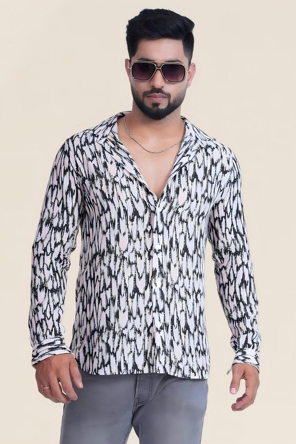 Blush Noir Abstract Printed Shirt