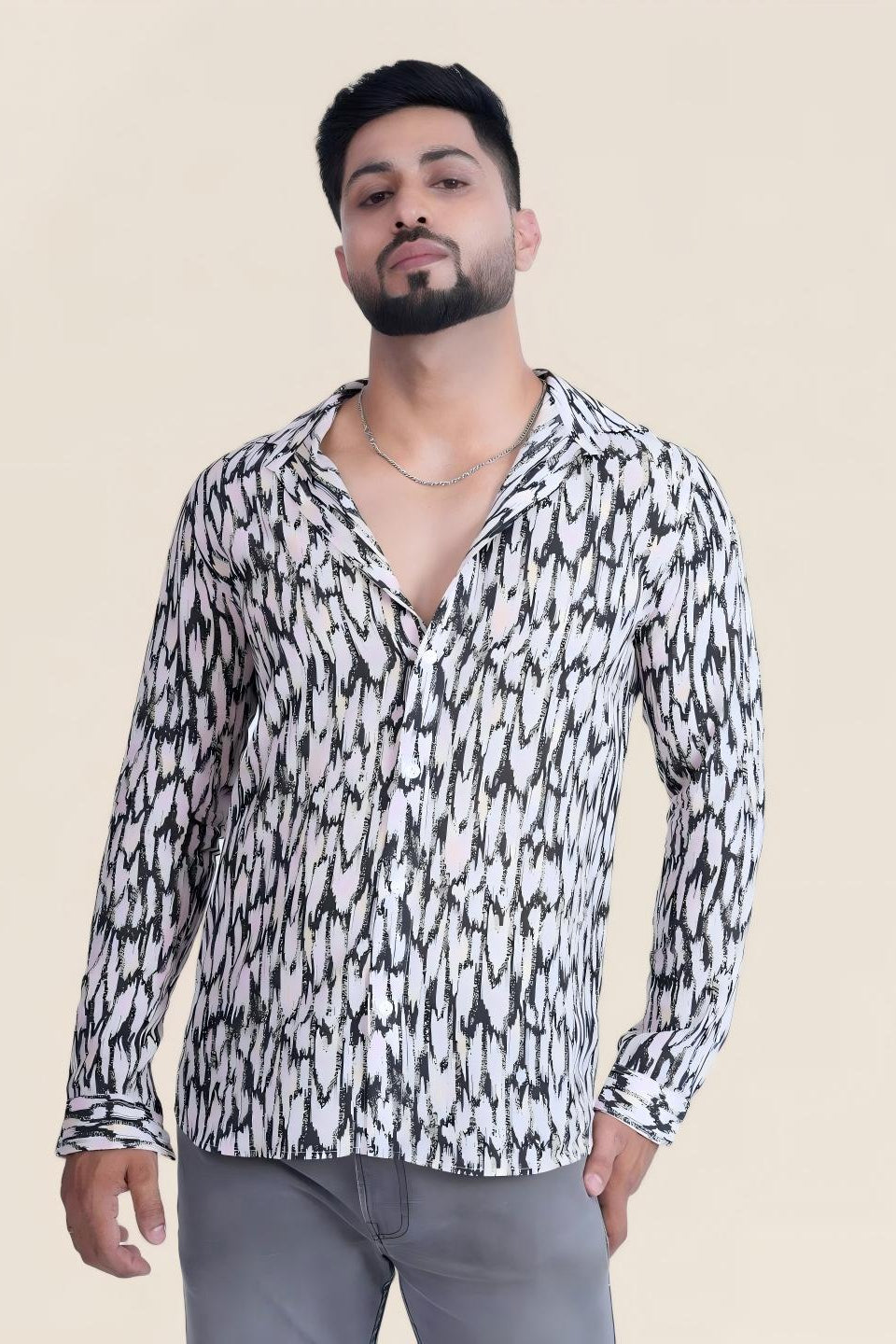 Blush Noir Abstract Printed Shirt