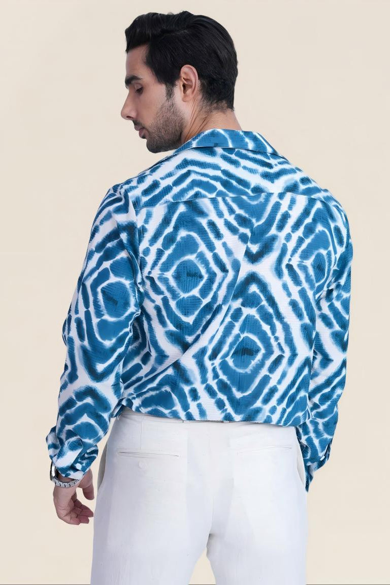 Azure Wave Printed Shirt
