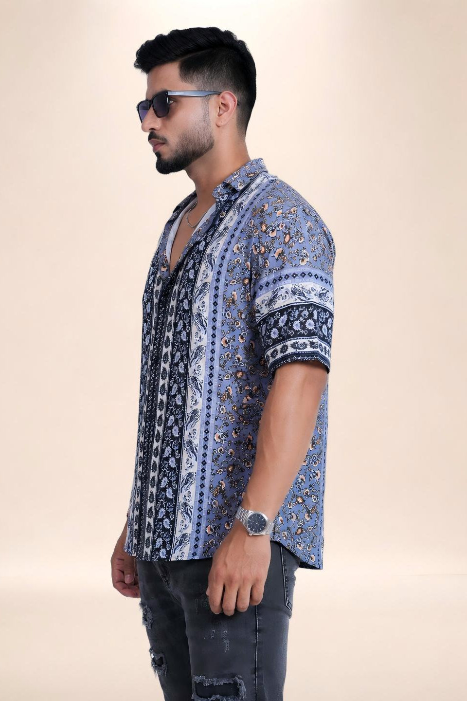 Indigo Heritage Printed  Shirt