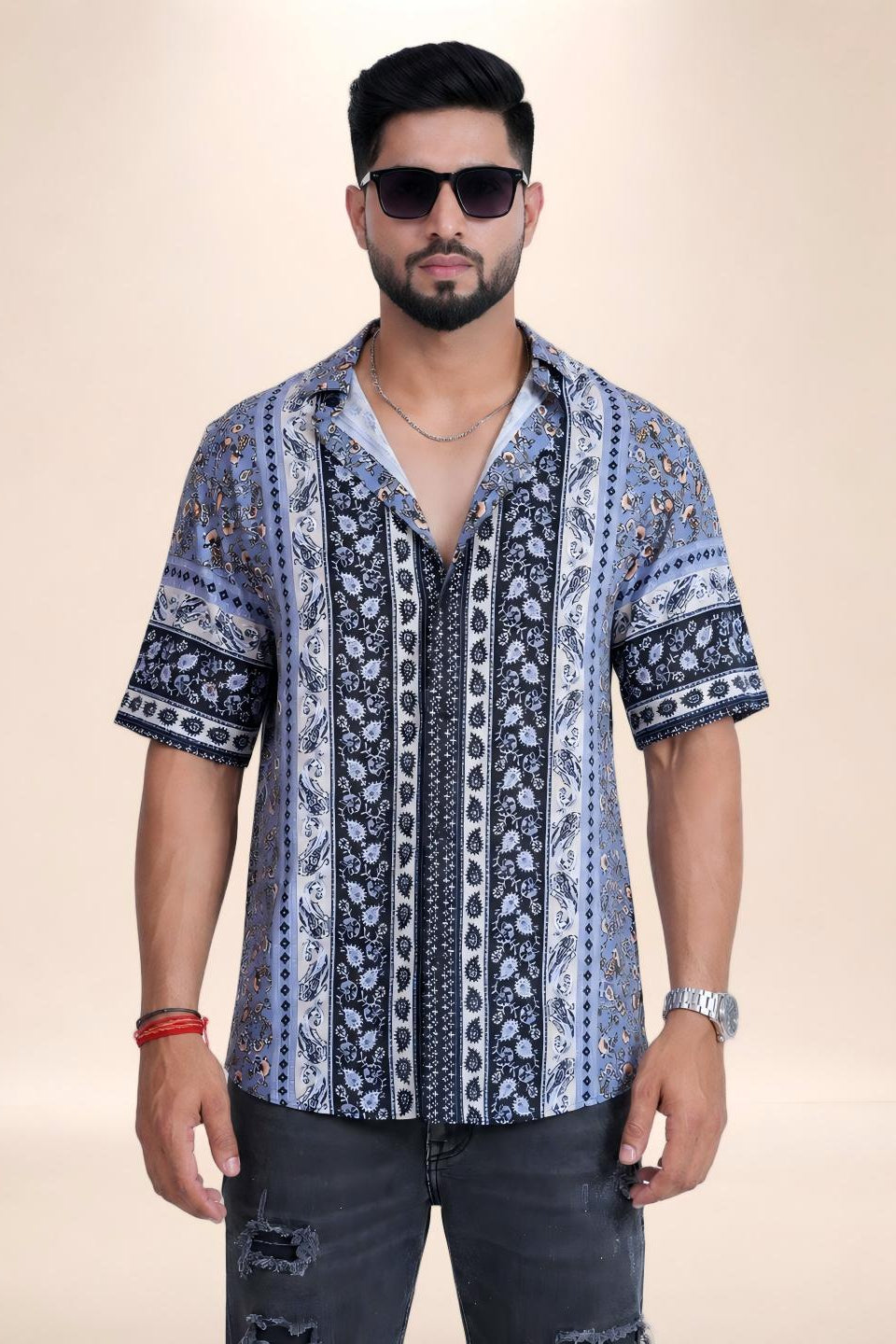Indigo Heritage Printed  Shirt