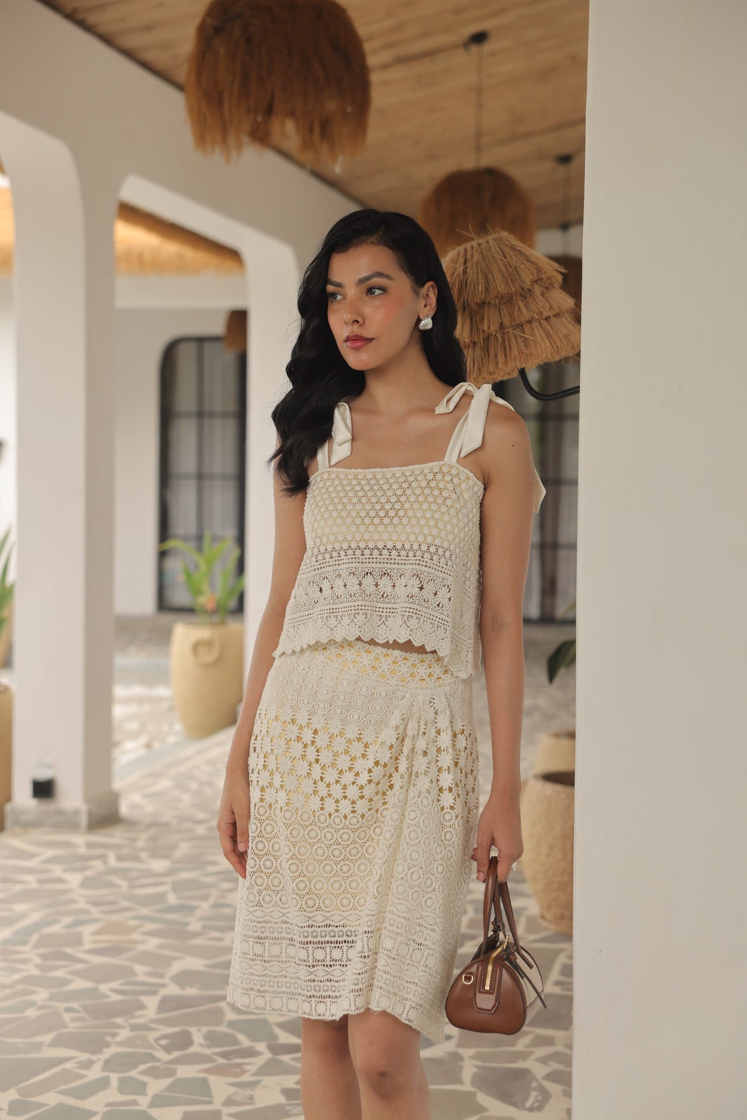 Pearl Bloom Crochet Co-Ord Set