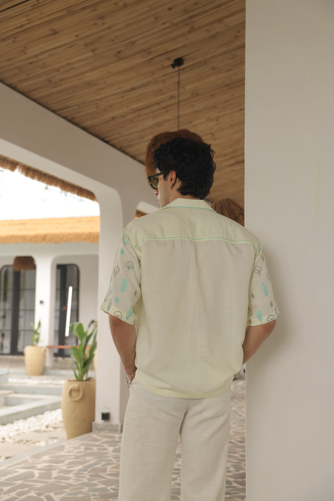 Mint Yellow Embroidered Shirt