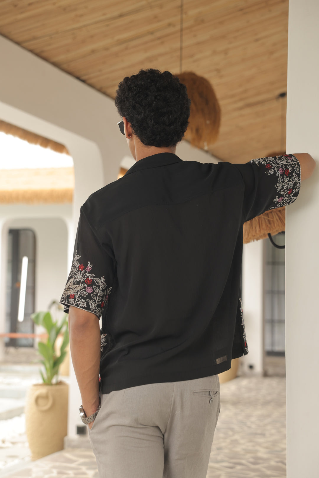 Midnight Aviary Embroidered Shirt