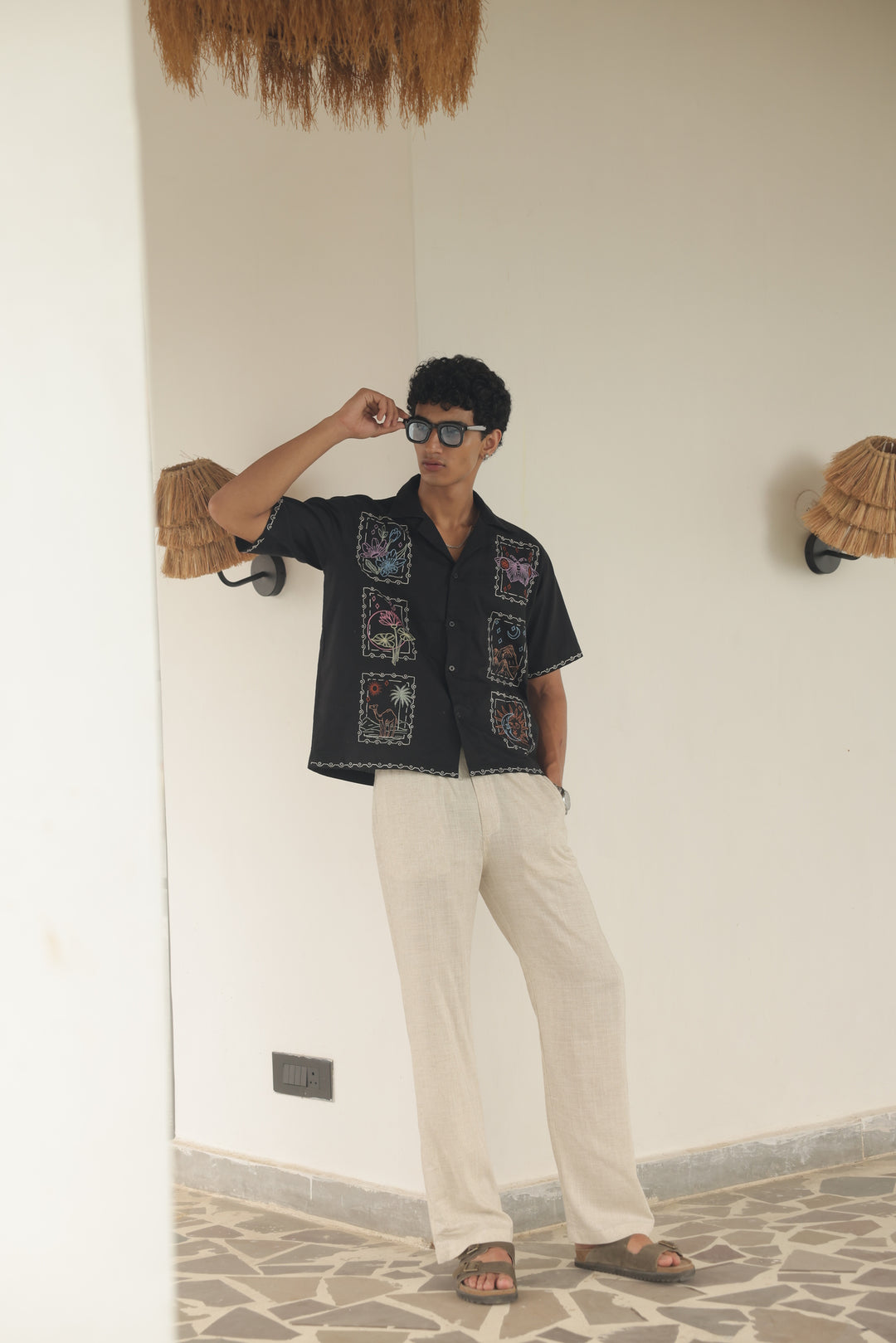 Cosmic Postcards Embroidered Shirt