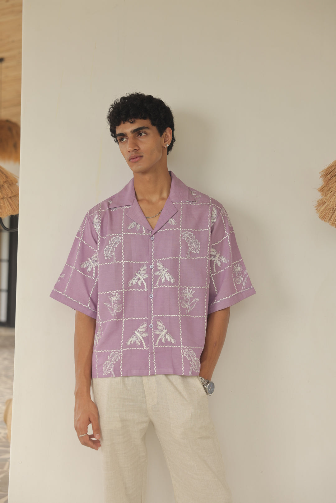 Lavender Garden Embroidered Shirt