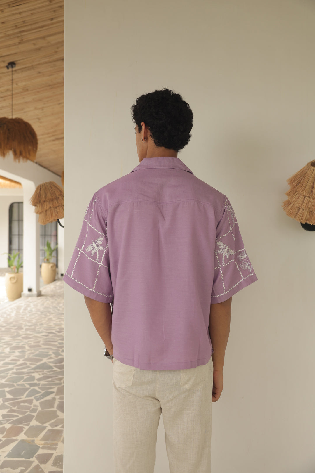Lavender Garden Embroidered Shirt