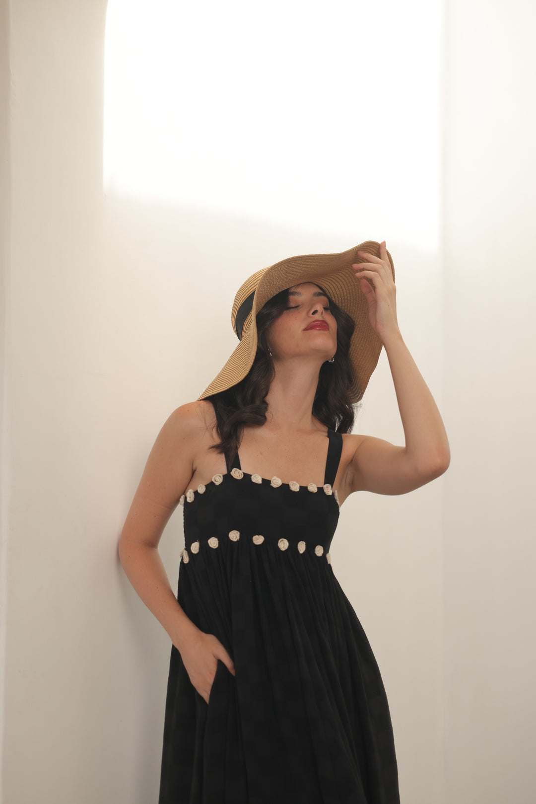 Midnight Rosette Maxi Dress