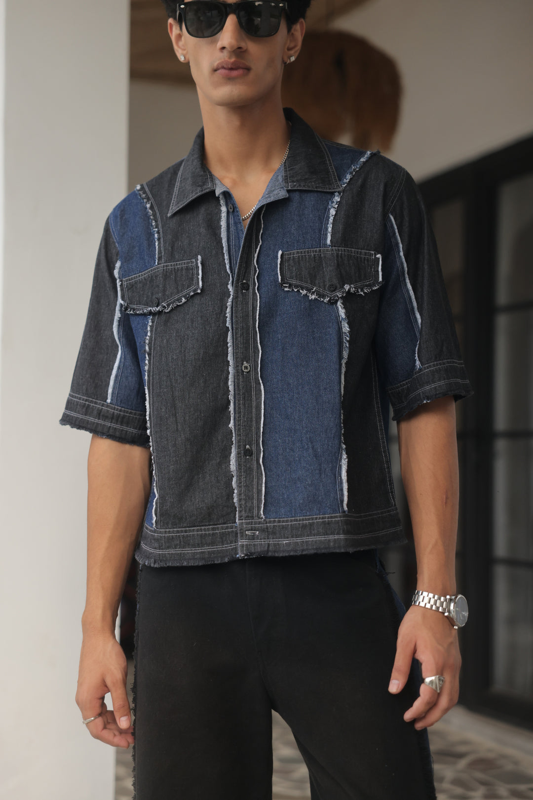 Dual Tone Denim Shirt