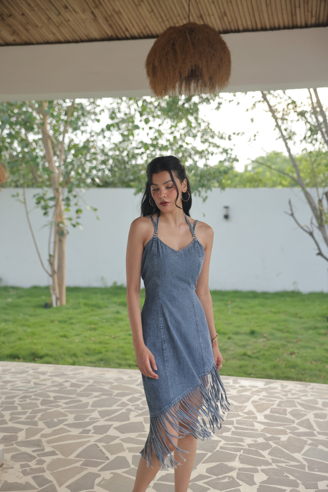 Indigo Breeze Fringe Dress