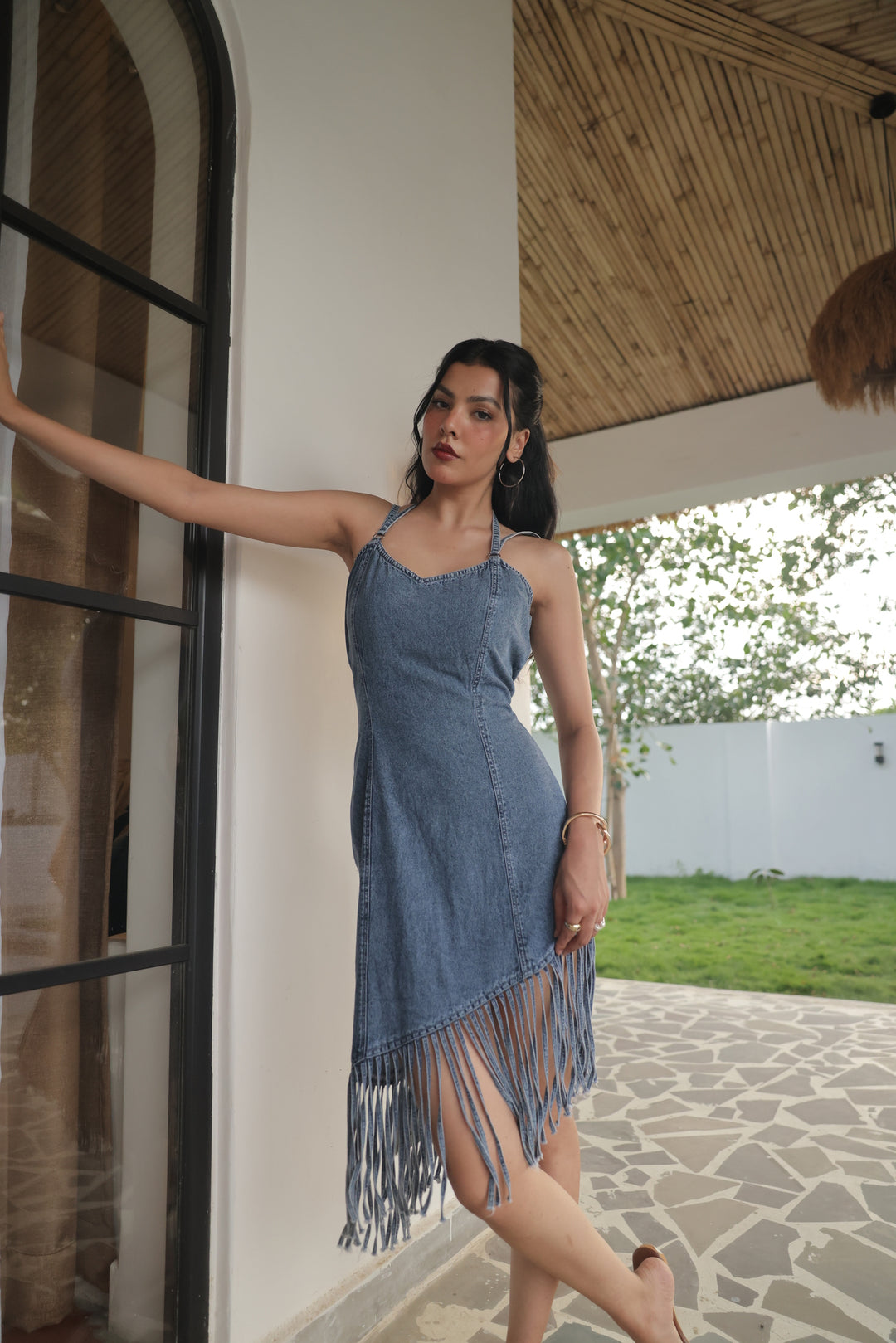 Indigo Breeze Fringe Dress