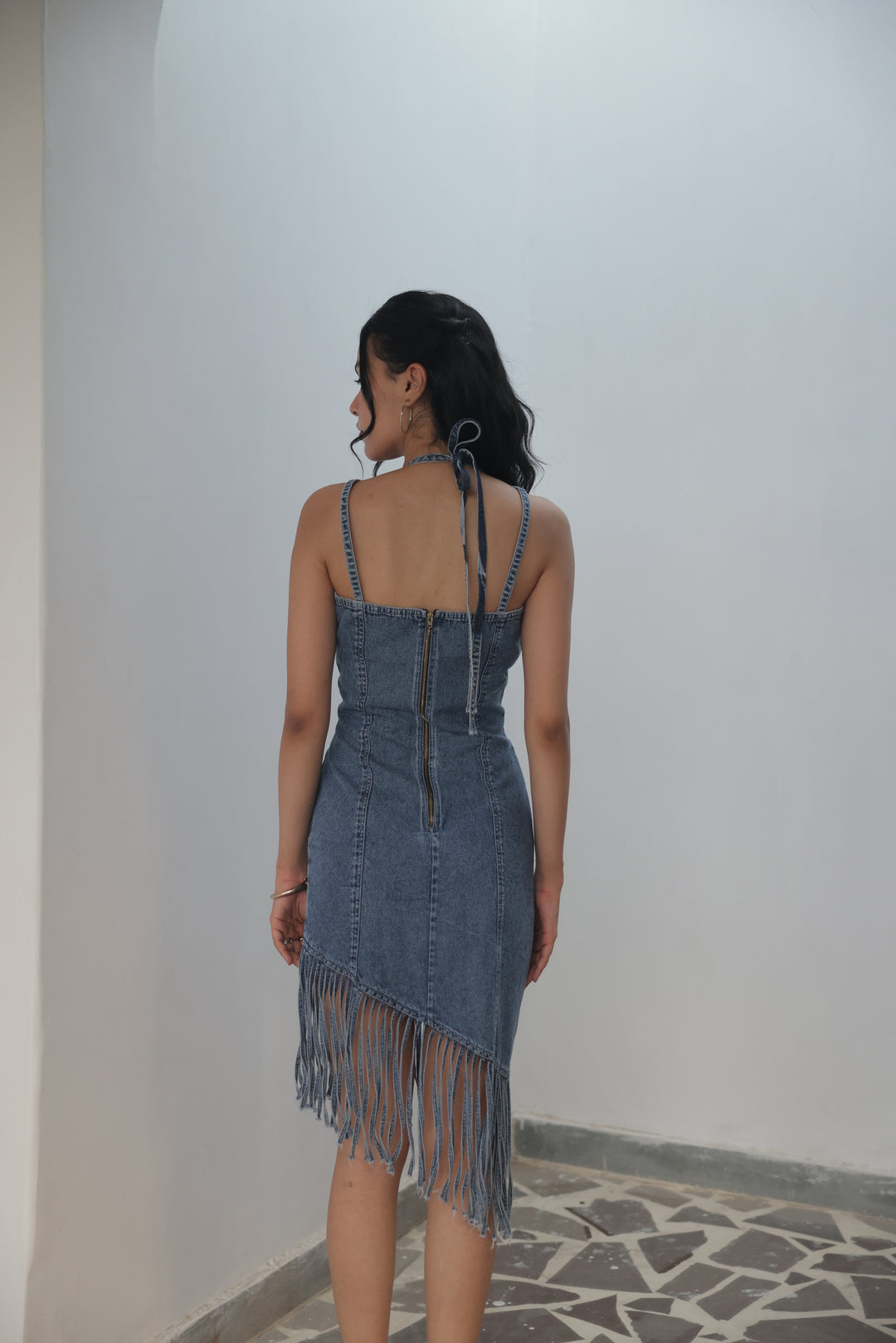 Indigo Breeze Fringe Dress