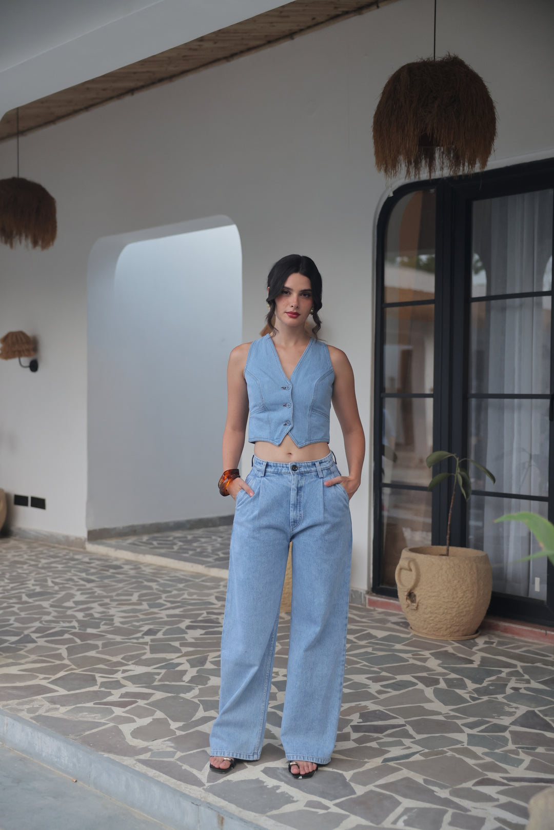 Skyline Denim Vest Co-Ord Set