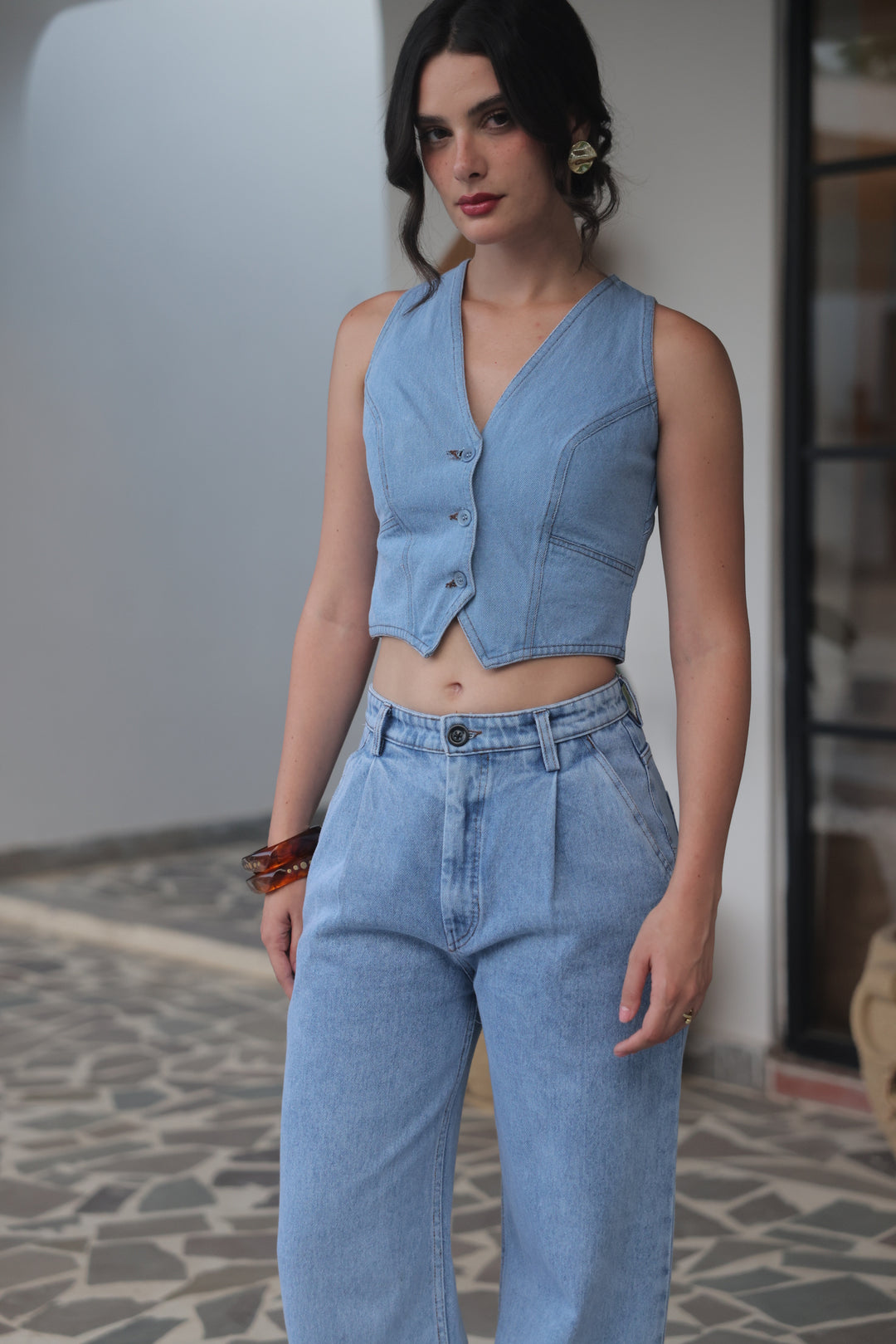 Skyline Denim Vest Co-Ord Set