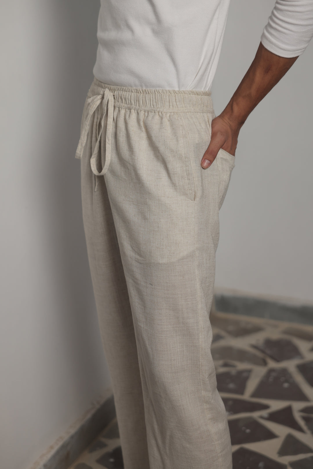 Sandstone Ease Linen Trousers