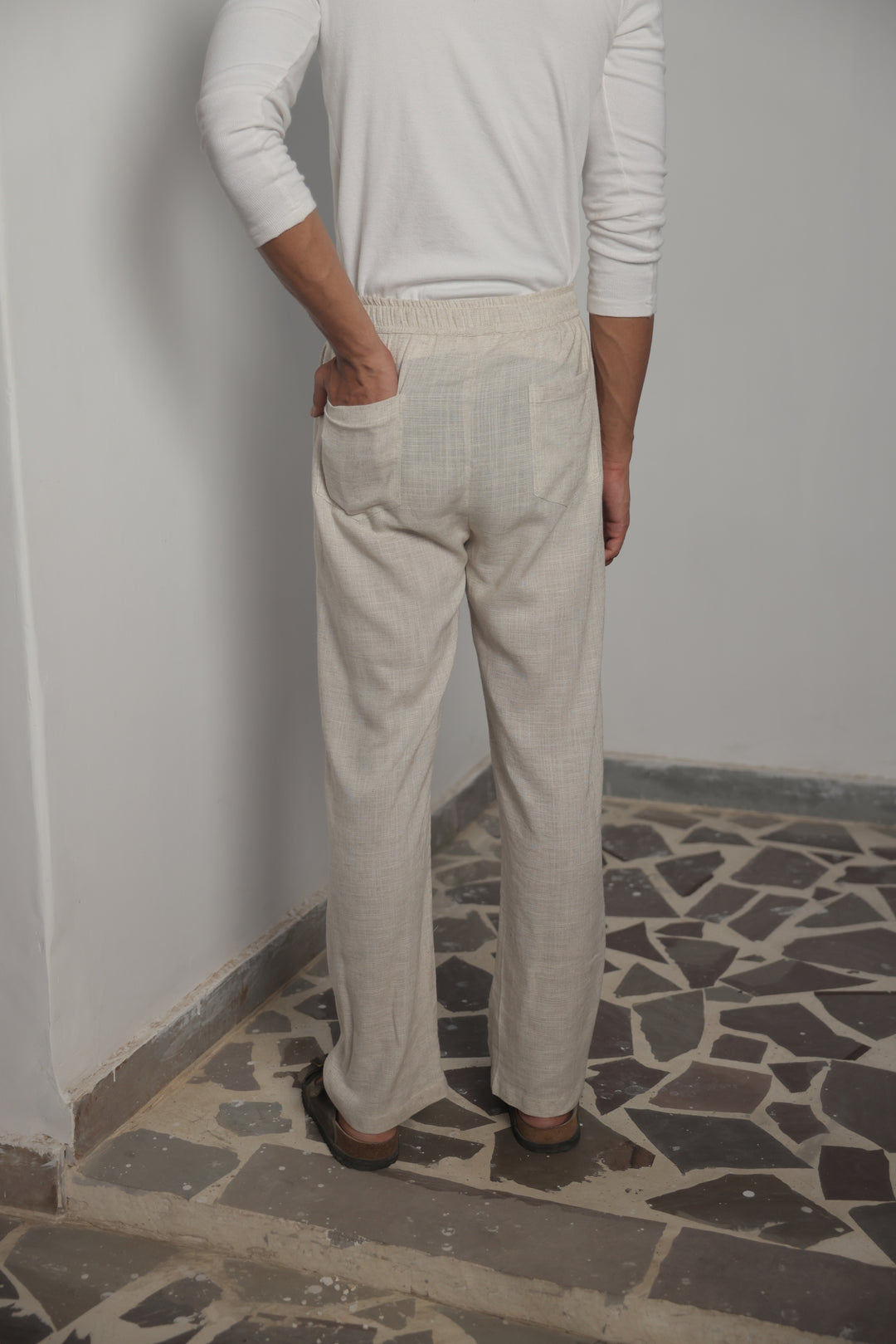Sandstone Ease Linen Trousers
