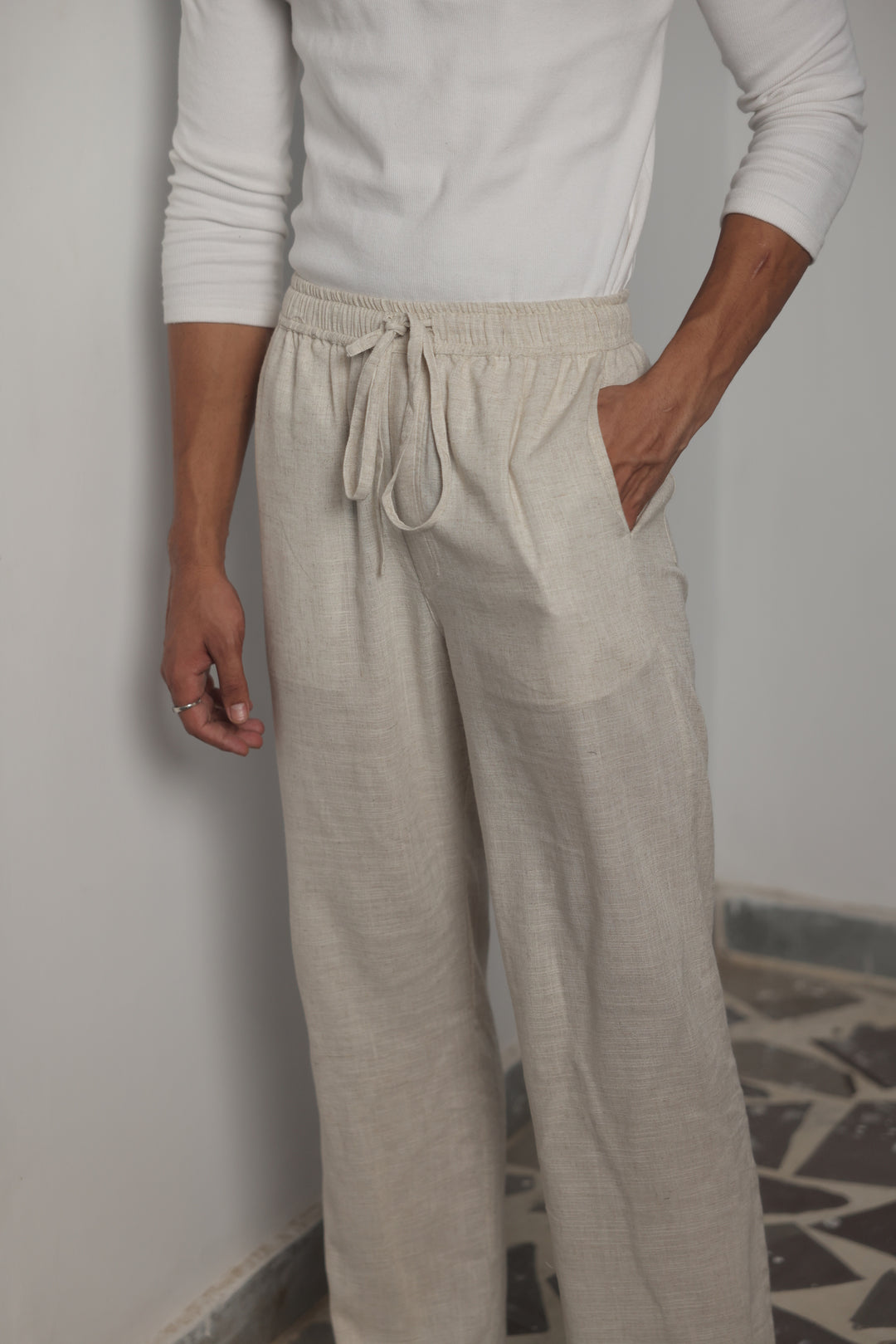 Sandstone Ease Linen Trousers